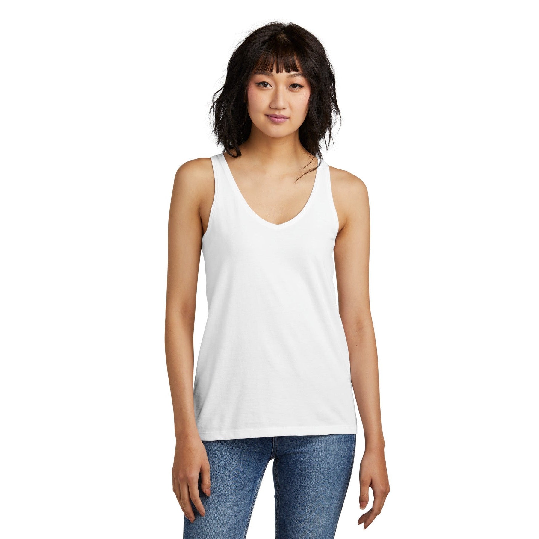 District-District® Women's Perfect Blend® CVC V-Neck Tank DT154-MedTech-6